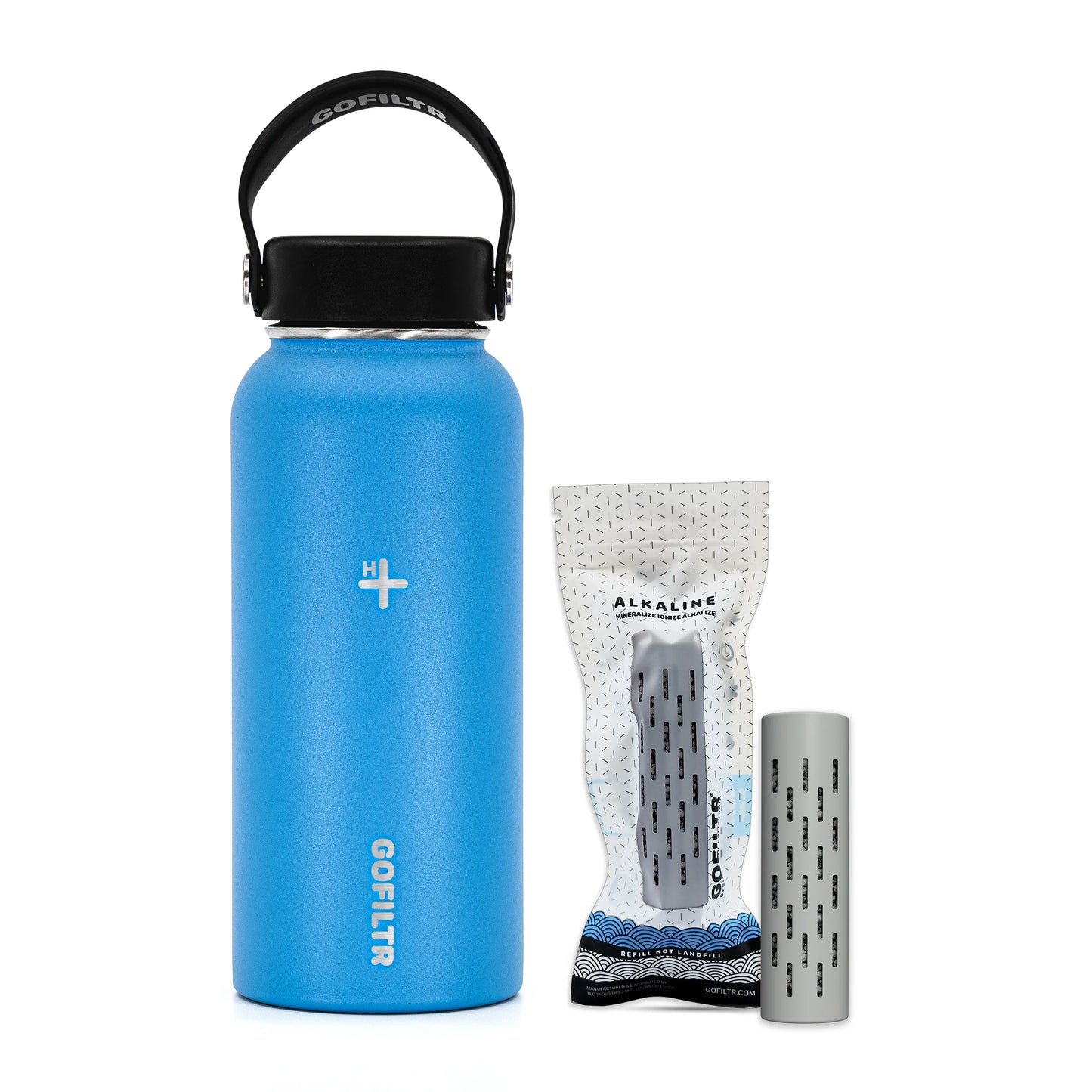 Alkaline Water Bottle 32 Oz - Insulated Water Bottle That Creates 9.5 Ph Alkaline Water