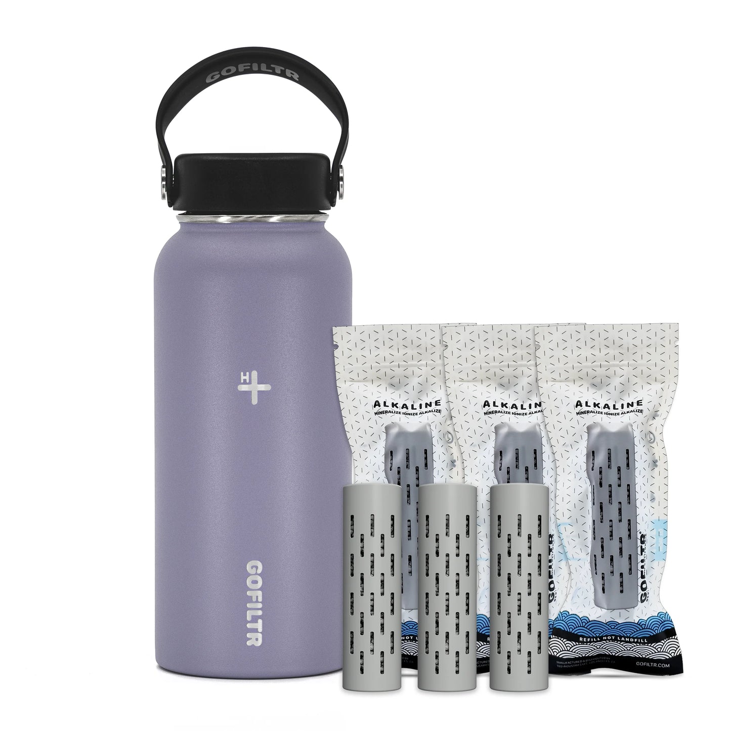 Alkaline Water Bottle 32 Oz - Insulated Water Bottle That Creates 9.5 Ph Alkaline Water