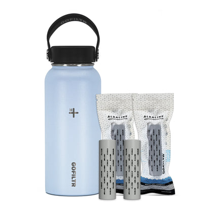 Alkaline Water Bottle 32 Oz - Insulated Water Bottle That Creates 9.5 Ph Alkaline Water